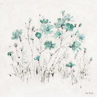 Wildflowers II Turquoise Fine Art Print