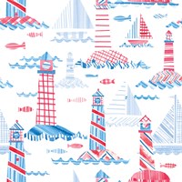 Coastal Americana Pattern VIII Fine Art Print