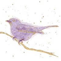 Gilded Bird I Lavender Fine Art Print