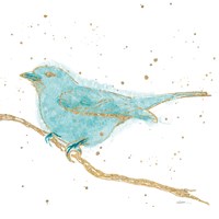 Gilded Bird I Teal Fine Art Print