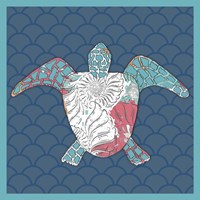 Sea Side BoHo Sq - Turtle Fine Art Print