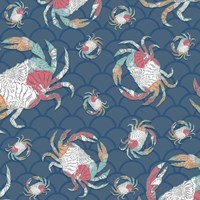 Sea Side BoHo Pattern - Crabs Fine Art Print