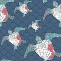 Sea Side BoHo Pattern - Turtles Fine Art Print