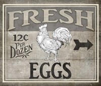 Vintage Farm Sign - Local Farmer - Fresh Eggs Fine Art Print