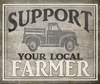 Vintage Farm Sign - Local Farmer Fine Art Print