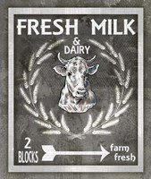 Farm Sign Fresh Milk 1 Fine Art Print