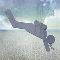 Beach Signs Diver Fine Art Print