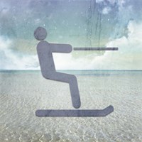 Beach Signs Skiier Fine Art Print