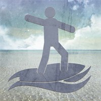 Beach Signs Surfer2 Fine Art Print