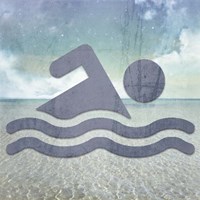 Beach Signs Swimming3 Fine Art Print