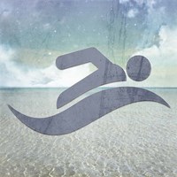 Beach Signs Swimming4 Fine Art Print