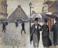 Rainy Day In Paris,1877 Fine Art Print
