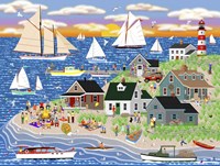 Beach Bonfire Gathering Fine Art Print