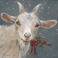 Goat with Holly Fine Art Print