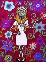 Dia De Los Muertos Nurse Long Blond For Prints Fine Art Print