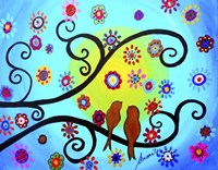 Lovebirds In Whimsy Summerland Fine Art Print