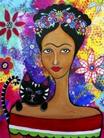 Frida And Her Cat Fine Art Print