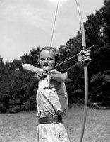 1930s Girl with Bow and Arrow Fine Art Print