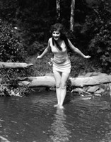 1920s Long-Haired Woman In Bathing Suit Fine Art Print