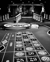 1960s Casino Viewed Of Roulette Table Fine Art Print