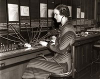 1930s Woman Telephone Operator Fine Art Print