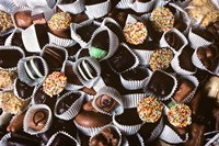 Chocolate Candies In White Paper Cups Fine Art Print