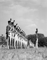 1940s A Row Of Uniformed Military College Cadets Fine Art Print