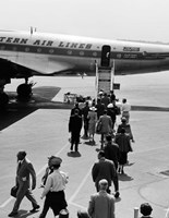 1950s Airplane Boarding Passengers Fine Art Print