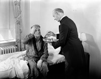 1930s 1940s Man Sit On Bed Fine Art Print