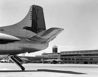 1950s Tail Of Commercial Airplane Fine Art Print