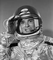 1960s Portrait Of Saluting Astronaut In Space? Fine Art Print