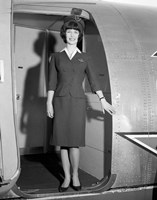 1960s Smiling Stewardess Standing In Doorway Fine Art Print