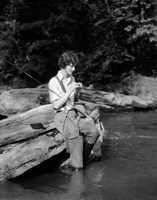 1920s 1930s Woman Sitting On Rock Fine Art Print