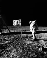 1969 Astronaut Us Flag Fine Art Print