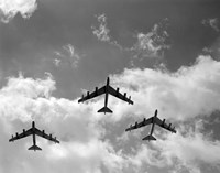 1950s Three B-52 Stratofortress Bomber Airplanes Fine Art Print