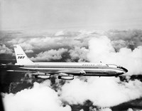 1950s Boeing 707 Passenger Jet Flying Fine Art Print