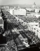 1940s 1950s Aerial View Tournament Of Roses Parade? Fine Art Print