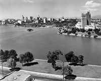 1950s Lake Merritt In Foreground Skyline View Fine Art Print