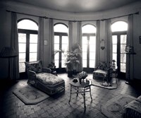 1920s Interior Upscale Solarium French Doors Windows Fine Art Print