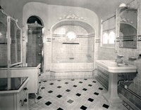 1920s Interior Upscale Tiled Bathroom Fine Art Print