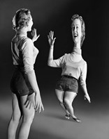 1940s 1950s Young Blond Laughing Woman Fine Art Print