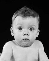 1950s Wide Eyed Chubby Cheek Baby Fine Art Print