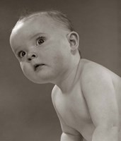 1950s Portrait Baby Leaning To Side Fine Art Print