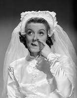 1950s Bride Scratching Nose Fine Art Print