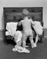 1930s Rear End View Of Naked Baby Fine Art Print