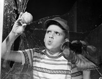 1950s Boy In Tee-Shirt And Cap Fine Art Print