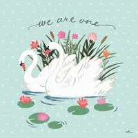 Swan Lake III Mint Fine Art Print