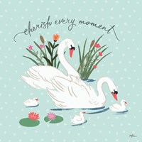 Swan Lake IV Mint Framed Print