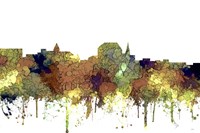 Augusta Maine Skyline - Safari Buff Fine Art Print