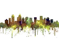 Charlotte Nc Skyline - Safari Buff Fine Art Print